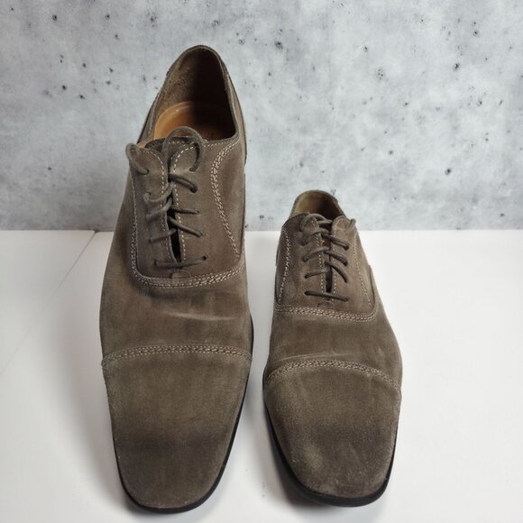 Magnanni Mens Brown Suede Oxford Shoes Size 9 Grey 12518 - Picture 2 of 9
